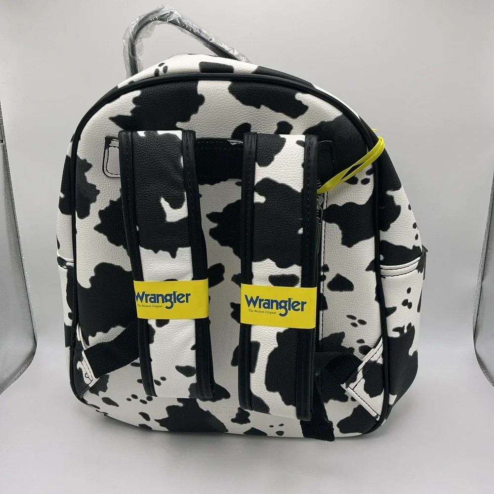 Wrangler NWT Cow Print Backpack With Coin Pouch - Black